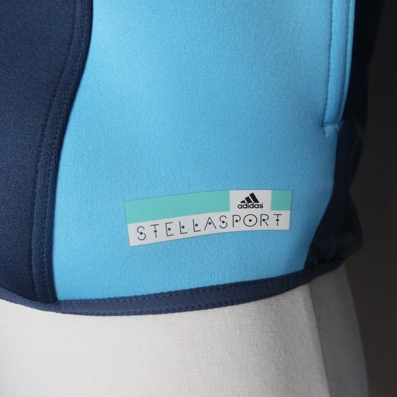 Adidas Stella Mccartney‎ Neoprene Bomber Blu Performance Running Casual Jacket - Picture 10 of 12